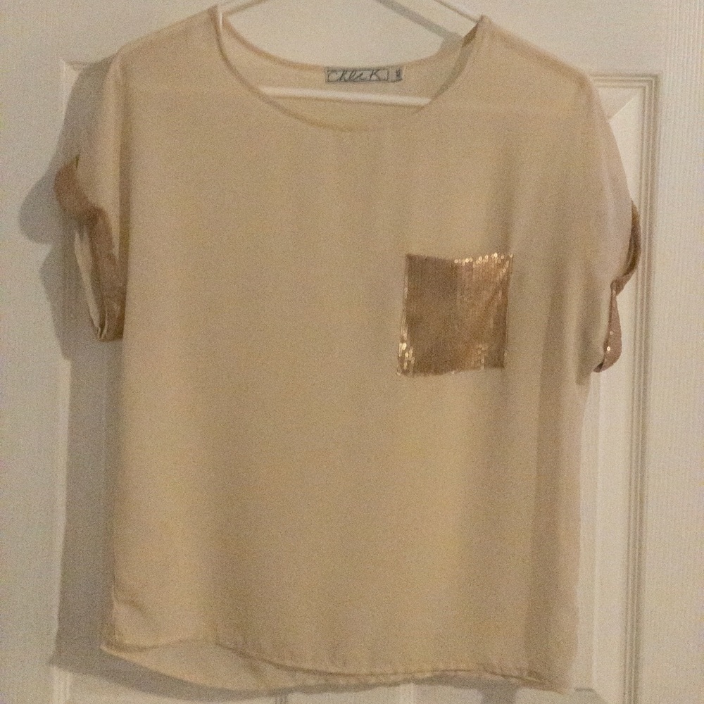Cream Sheer & Gold Top